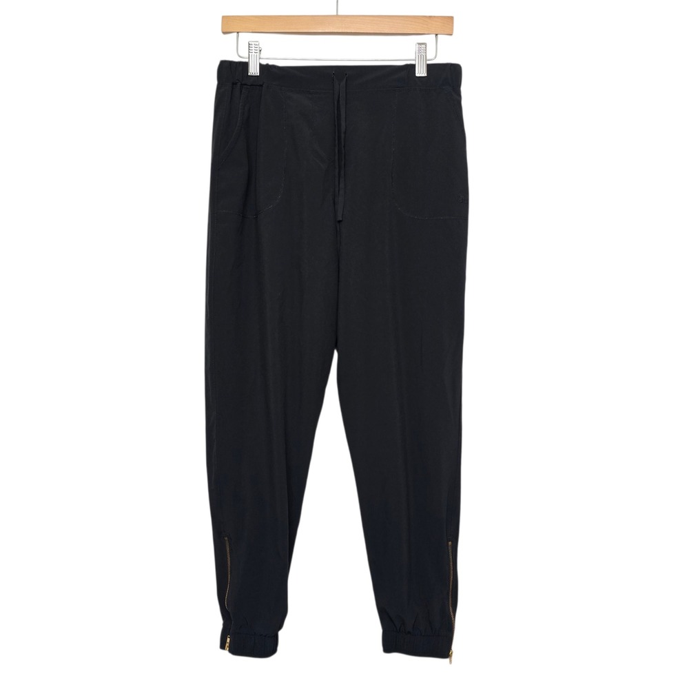 Albion Black Nylon Spandex Zip Ankle Jogger Pants Women's Medium